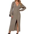 thumbnail image 1 of Spring Fall Women Long Sleeve Button Down Casual Long Knit Cardigan, 1 of 6