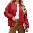 thumbnail image 1 of Spring Fall Women Long Sleeved Zipper Varsity Jacket Casual Bomber Jacket, 1 of 7
