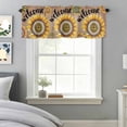 thumbnail image 1 of Spring Farm Blossom Sunflower Bee Valances for Windows,Rod Pocket Valance for Kitchen Bedroom Bathroom Living Room, Ethnic Flower Wood Grain Window Valance Curtain Farmhouse Short Curtains 42x18in, 1 of 9