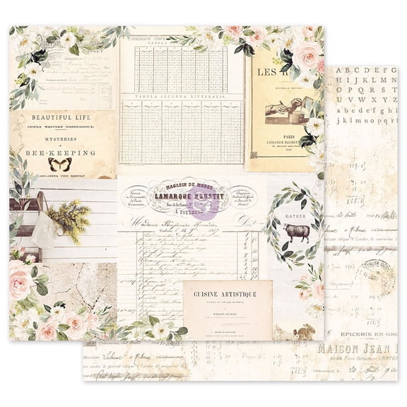Spring Farmhouse Foiled Double-Sided Cardstock 12"X12"-Gather