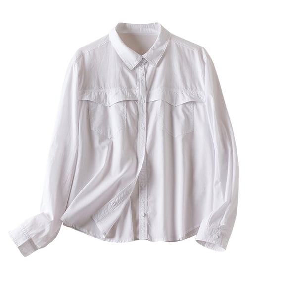 Spring Fashion!DianGeFu Ladies Long Sleeve Tops and Blouses Fall Oversized T-shirts for Women,Casual Women's Round Neck Summer Solid Color Retro Comfort Regular Women's Long Sleeve,White,XXL