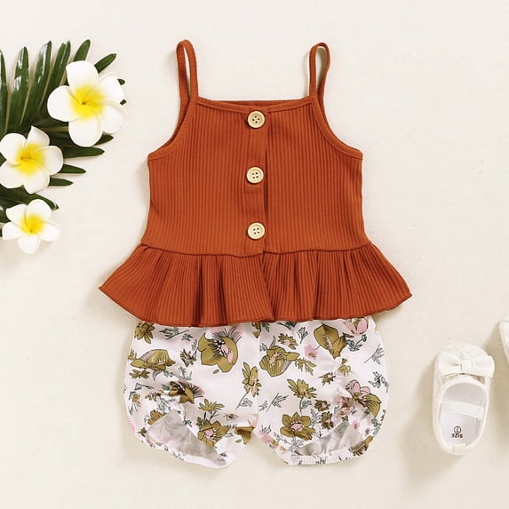 Spring Fashion Savings AXXD Athletic Shorts for Girls Summer New Strip Printed Solid Color Top Shorts Two-piece Set