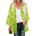thumbnail image 1 of New Arrivals AXXD Women Swim Cover Up Floral Print Puff Sleeve Kimono Cardigan Loose Chiffon Cover Up Tops, 1 of 5