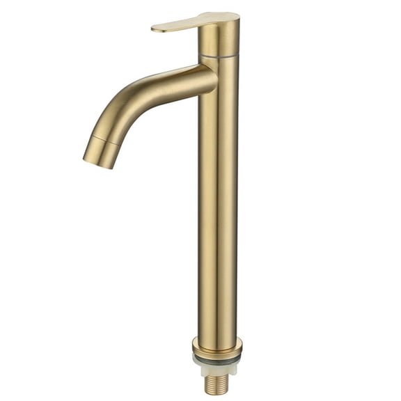 Spring Faucet Basin Single Cold Faucet Tap 304 Stainless Steel Brushed Gold Finish Sleek Elegant Faucet For Kitchen Bathroom