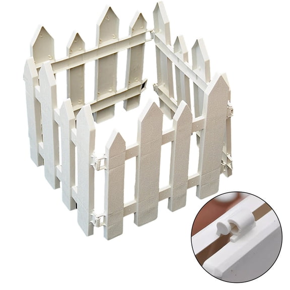 Spring FenceGuard: White Plastic Garden Lawn Fence for Protection