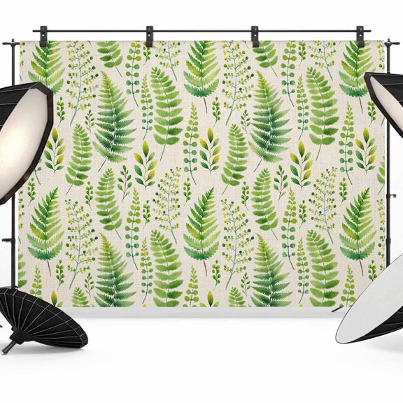 Spring Ferns Leaves Photography Backdrop 8x6FT, Watercolor Green Plant Farmhouse Photo Backdrops, Background for Photography Studio Photo Studio Background, Back Drop for Photoshoot