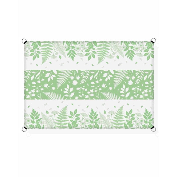 Spring Ferns Sun Shade Sail 14'X18' Country Green Floral Leaf Fern UV Block Outdoor Sail Shades Breathable Waterproof Rectangular Sunshade for Patio Garden Pool Pergola Porch