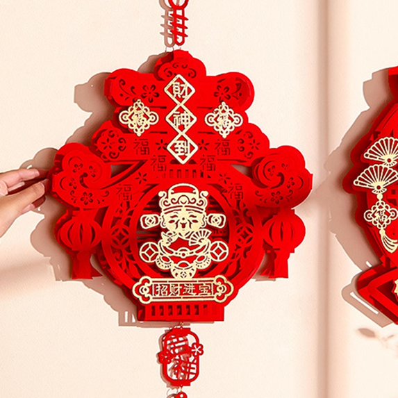 Spring Festival Decoration Traditional Decor Oriental Feng Shui Prop Handmade Ornament for Party Holiday New Year Spring Festival Wealth