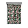 thumbnail image 1 of Spring Fitted Sheet & Pillow Sham Set, Cherry Blossoms Branches with Blurred Backdrop Seasonal Picturesque Print, Decorative Printed 3 Piece Bedding Decor, Calking, Teal Rose and Pink, by Ambesonne, 1 of 2