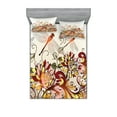 thumbnail image 1 of Spring Fitted Sheet & Pillow Sham Set, Flower Field Foliage with Dragonflies Season Shabby Classic Leaves Pattern, Decorative Printed 6 Piece Bedding Decor Set, Full, Multicolor, by Ambesonne, 1 of 3