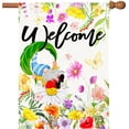thumbnail image 1 of Spring Flag, Hello Spring Flags for Outdoors 28 x 40 Double Sided, Welcome Spring Gnome with Flowers Blossoms Burlap House Flag Seasonal Signs Banners for Outside Lawn Garden, 1 of 6
