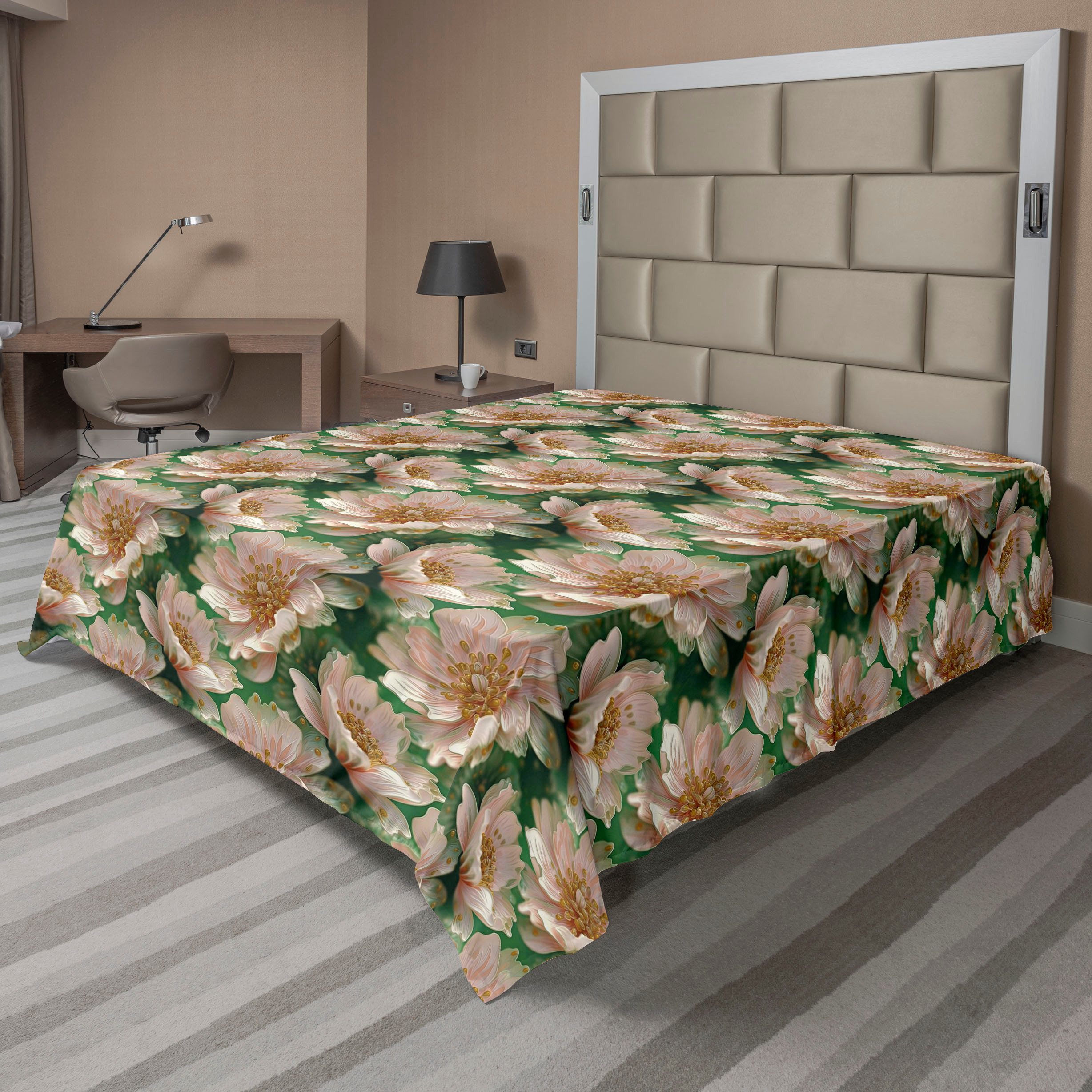 Sheets King Pattern Spring Ambesonne Spring Flat Bedding Sheet Soft Top Sheet, Peachy Petals ...