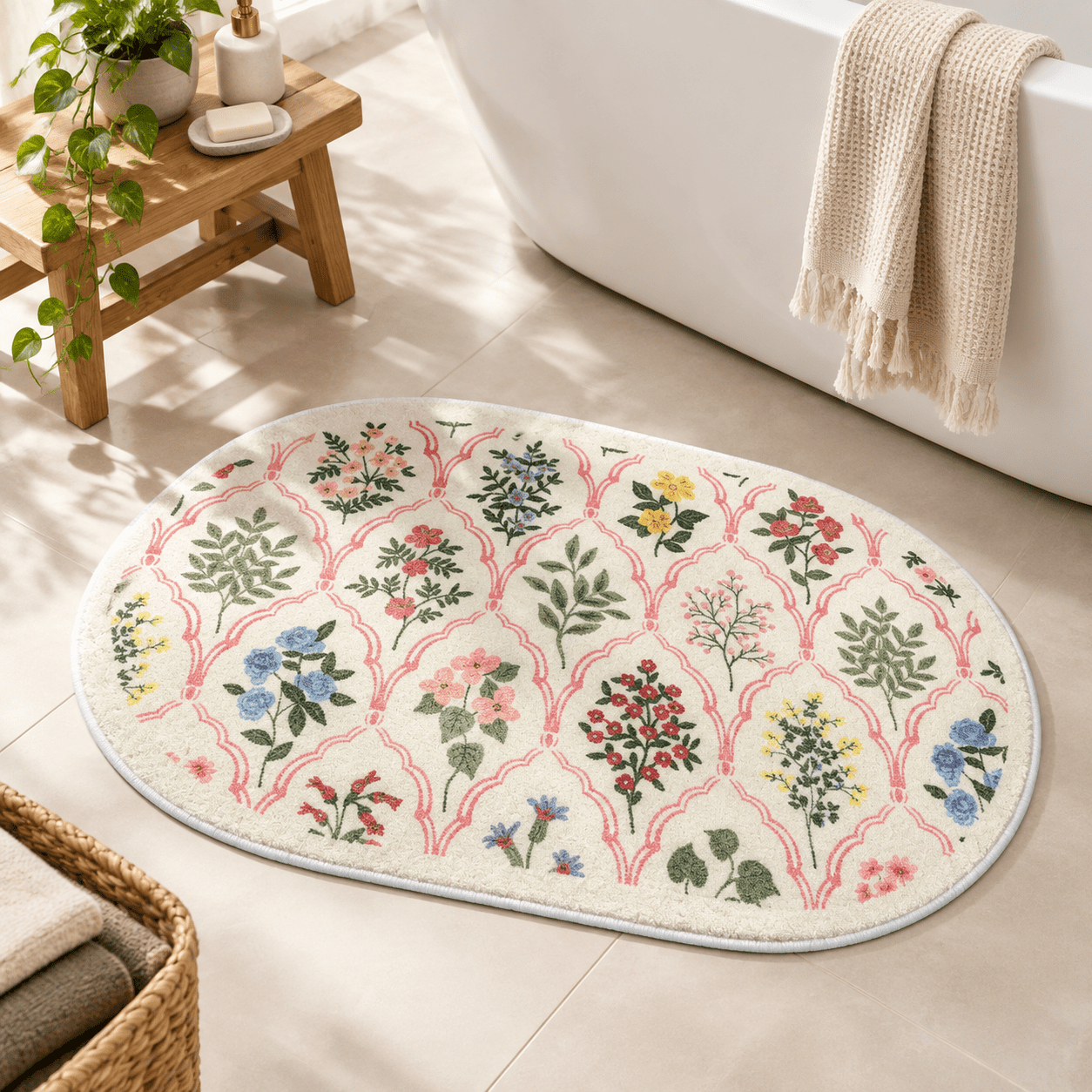 Spring Flower Simpl Spring Flbathroom Rug 32