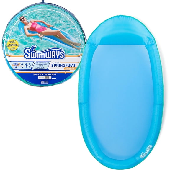Spring Float Premium Hammock Lounger, Inflatable Pool Floats Adult with Fast Inflation for Ages 15 & Up