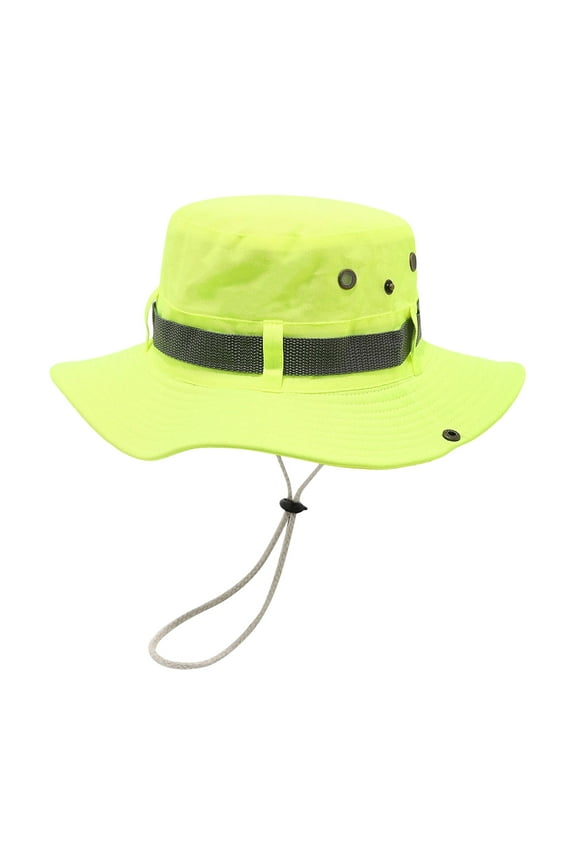 Spring Floppy Hat for Outdoor Activity Wide Brims Fluorescent Hat Sunproof Caps for Men and Women with Adjustable Strap