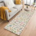 thumbnail image 1 of Spring Floral 2'x6' Runner Rugs for Hallway Kitchen Bedside Non Slip Washable, Elegant Pastoral Flowers Dragonfly Rustic Entryway Rug Runners with Rubber Backing, Long Carpet Runner for Laundry Room, 1 of 8