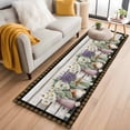 thumbnail image 1 of Spring Floral 2'x6' Runner Rugs for Hallway Kitchen Bedside Non Slip Washable, Pastoral Bottle Flowers Wood Brown Plaid Entryway Rug Runners with Rubber Backing, Long Carpet Runner for Laundry Room, 1 of 8