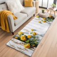 thumbnail image 1 of Spring Floral 2'x6' Runner Rugs for Hallway Kitchen Bedside Non Slip, Yellow Roses Flowers Leaves Farmhouse Wooden Entryway Rug Runners with Rubber Backing, Long Carpet Runner for Laundry Room, 1 of 8