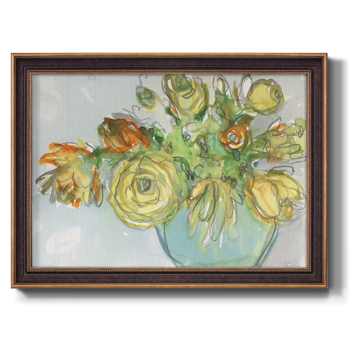 Spring Floral Accent I Premium Framed Canvas- Ready to Hang