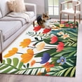thumbnail image 1 of Spring Floral Area Rug 4x6 Washable Rug Non Slip Botanical Flower Leaf Plant Large Area Rug Indoor Floor Carpet for Entryway Bedroom Kitchen Living Room Home Office Dining Room Nursery, 1 of 8