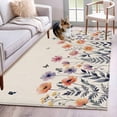 thumbnail image 1 of Spring Floral Area Rugs 2.7'x5', Washable Small Throw Rugs for Kitchen Bedroom, Elegant Pastoral Flowers Watercolor Botanical Indoor Outdoor Rug Non-Slip Low Pile Carpet Runner Reversible Floor Mats, 1 of 8