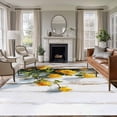 thumbnail image 1 of Spring Floral Area Rugs 5'x7', Small Throw Rugs for Laundry Room Playroom, Yellow Roses Flowers Leaves Farmhouse Wooden Indoor Outdoor Rug Non-Slip Low Pile Carpet Runner Reversible Floor Mats, 1 of 8