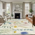 thumbnail image 1 of Spring Floral Area Rugs 5x8 for Living Room, Summer Farmhouse Vintage Botanical Non Slip Washable Rug Runner, Low Pile Indoor Floor Carpet Mat Bathroom Rugs for Bedroom, Kids Room, 1 of 9