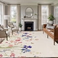 thumbnail image 1 of Spring Floral Area Rugs 6'x9', Washable Small Throw Rugs for Kitchen Dining room, Farmhouse Summer Botanical Flowers Indoor Outdoor Rug Non-Slip Low Pile Carpet Runner Reversible Floor Mats, 1 of 8