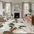 thumbnail image 1 of Spring Floral Area Rugs 8'x10', Small Throw Rugs for Living Room Patio, White Magnolia Flowers Barn Door Farmhouse Beige Indoor Outdoor Rug Non-Slip Low Pile Carpet Runner Reversible Floor Mats, 1 of 8