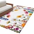thumbnail image 1 of Spring Floral Area Rugs Collection 2.7'x5', Yellow Pink Flowers Botanical Farmhouse Non Slip Indoor Rectangle Throw Runner Rug Floor Mat Carpet for Living Room Dining Table Bedroom Nursery, 1 of 9