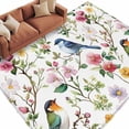 thumbnail image 1 of Spring Floral Area&nbsp;Rug 5x7ft Gradient Pink Flowers Pair Birds Romantic Farmhouse Non-Slip&nbsp;Washable Square&nbsp;Rugs Soft Felt Indoor Floor Mat for Bedroom Kitchen Living Room Bathroom, 1 of 9
