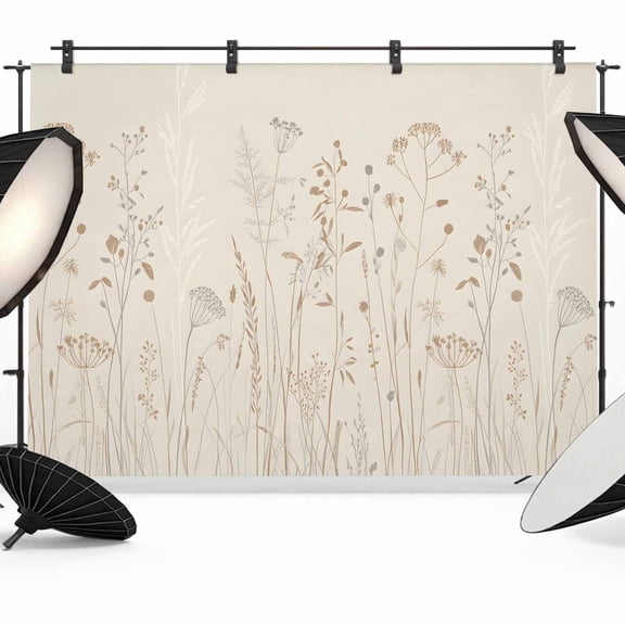 Spring Floral Backdrop for Photography, Fabric Photo Background Backdrop, Modern Abstract Art Pastoral Photo Booth Background for Portrait Photoshoot Video Wedding Studio Decoration Banner 8x6ft