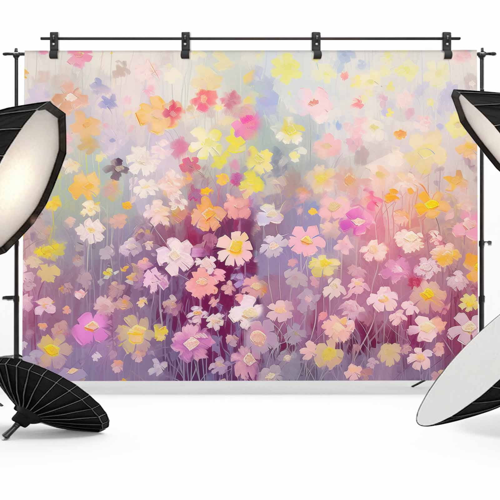 Botanical Backdrop Spring Floral Backdrop for Photography,Fabric Photo Background Backdrop ...