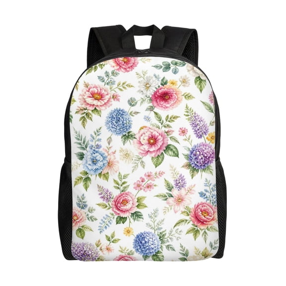Spring Floral Backpack Full Front Print Travel Laptop Bag for Men and Women