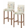 thumbnail image 1 of Spring Floral Bar Stool Covers Set of 2, Summer Flower Botanical Farmhouse Stretch Washable Bar Chair Covers with Backs, Removable Pub Counter Height Chair Cover for Kitchen Dining Room Cafe, 1 of 7