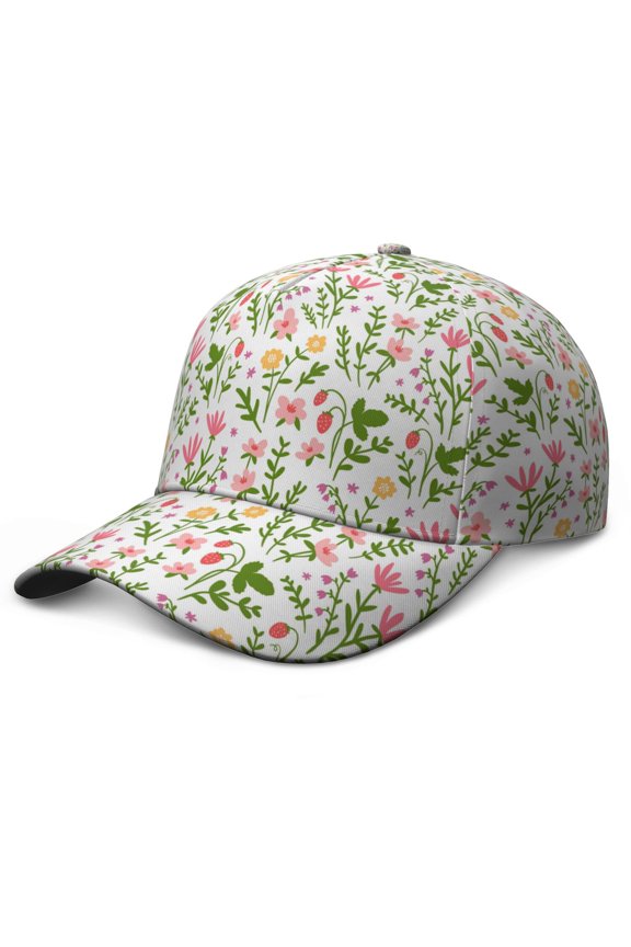 Spring Floral Baseball Cap Adjustable Snapback Retro Streetwear