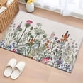 thumbnail image 1 of Spring Floral Bathroom Rug Washable 2x3 Entryway Rug Non Slip Country Botanical Watercolor Botanical Front Door Mat Low Pile Indoor Doormat Throw Floor Carpet for Kitchen Bedroom Entrance, 1 of 8