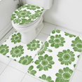 thumbnail image 1 of Spring Floral Bathroom Rugs Set Watercolor Vintage Green Flower Plant Non Slip Absorbent Soft Bath Mats 3 Piece Set with Bathroom Rug, U-Shaped Floor Mat, Toilet Seat Cover Small Size, 1 of 9