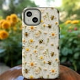thumbnail image 1 of Spring Floral Bee Phone Case – Embroidery Look for iPhone 16/15/14/13/12 Pro Max , Perfect Gift for Bee Lovers, 1 of 7