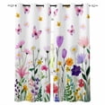 thumbnail image 1 of Spring Floral Black Out Curtains 54 Inch Long, Short Curtains for Small Window, Butterflies Botanical Farmhouse Room Darkening Farmhouse Window Curtains for Kitchen Bedroom 42"x54" 2 Panels, 1 of 8