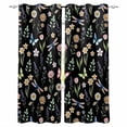 thumbnail image 1 of Spring Floral Black Out Curtains 84 Inch Long for Living Room, Elegant Pastoral Flowers Dragonfly Black Blackout Curtain Shade Thermal Insulated Window Curtains Grommet Drapes 42"x84" 2 Panels, 1 of 8