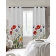 thumbnail image 1 of Spring Floral Blackout Curtains 2 Panels Red Blue Wildflower Plant Botanical Thermal Insulated Grommet Window Curtains for Bedroom Living Room 42"x45", 1 of 9