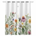 thumbnail image 1 of Spring Floral Blackout Curtains for Bedroom - 84 Inch Long Light Blocking 2 Panels Set, Yellow Flowers Pastoral Botanical Watercolor Thermal Living Room Drapes Grommet Window Curtains 52"x84", 1 of 8