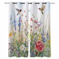 thumbnail image 1 of Spring Floral Blackout Curtains for Bedroom Living Room Darkening Curtains 63 Inches Long Botanical Blossom Seasonal Wildflower Window Curtain 2 Panels Set Window Treatment Grommet Drapes 42"x63", 1 of 9