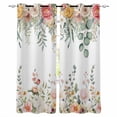 thumbnail image 1 of Spring Floral Blackout Curtains for Bedroom Living Room Darkening Curtains 84 Inch Length 2 Panels Set Watercolor Roses Eucalyptus Leaves Botanical Window Curtain Window Treatment Drapes 42"x84", 1 of 9