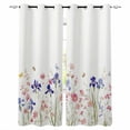 thumbnail image 1 of Spring Floral Blackout Curtains for Bedroom, Watercolor Summer Botanical Flowers Thermal Insulated Kitchen Drapes with Grommets, Light Blocking Window Treatment, 2 Panels 52" x 45", 1 of 7