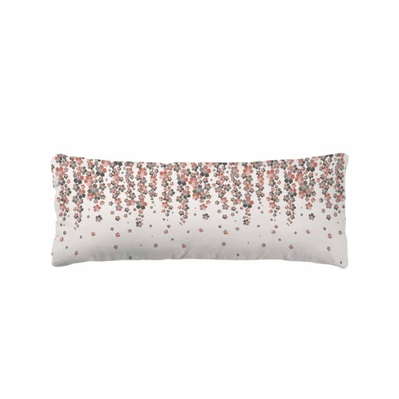 Spring Floral Body Pillow Cover 20 x 60 Inch Decorative Pillow Cover Red Gray Cherry Flowers Blossom Beige Lumbar Pillowcase Seasonal Rectangle Cushion Case for Couch Sofa Bed Living Room