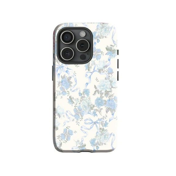Spring Floral Bow Girly Ribbon Flower Pastel Artistic Case for iPhone 17 16 15 14 13 12 11 Pro Max A00458