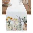thumbnail image 1 of Spring Floral Burlap Cotton Table Runner 13x48 Inches Long, Watercolor Summer Botanical Farmhouse Farmhouse Table Runners, Outdoor Dining Tablecloths Decor for Baby Shower/Party/Wedding, 1 of 6