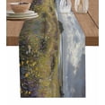 thumbnail image 1 of Spring Floral Burlap Cotton Table Runner 13x60 Inches Long, Modern Oil Painting Farmhouse Farmhouse Table Runners, Outdoor Dining Tablecloths Decor for Baby Shower/Party/Wedding, 1 of 6